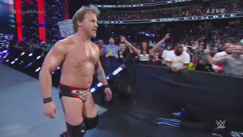 La actuación de Chris Jericho: cuando todos pensaban que Y2J solo duraría unos minutos, sobre todo luego de entrar como uno de los primeros números, la futura leyenda de la empresa sorprendió a todos quedándose casi hasta el final y regalando una gran actuación. ¿Veremos a Jericho en Wrestlemania?