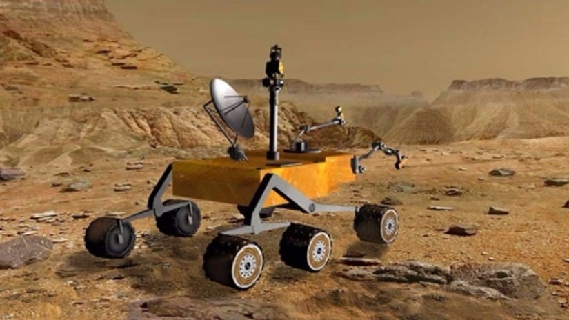 Reconstrucción del robot de la misión de la NASA en Marte. 