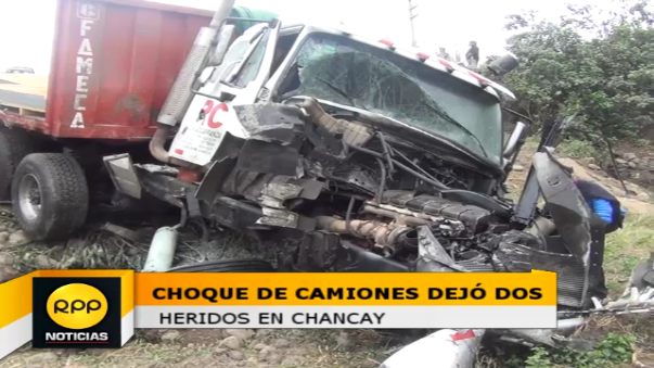 Chancay: choque entre dos camiones dejó dos heridos en la Panamericana ...