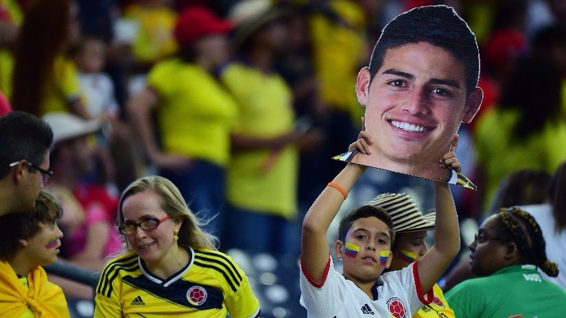 James Rodríguez lleva dos goles en la Copa América Centenario.
