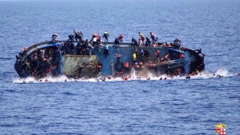 Migrantes en el Mar Mediterráneo.