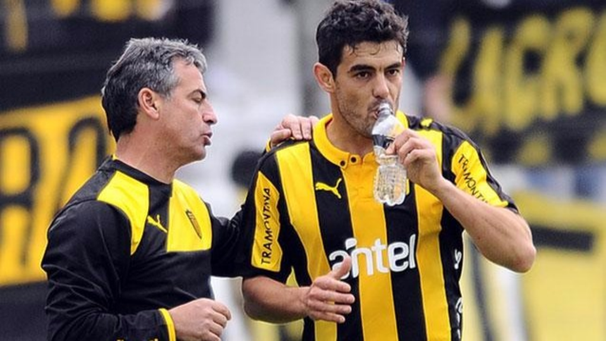 Bengoechea con Aguiar en su paso por el Peñarol.