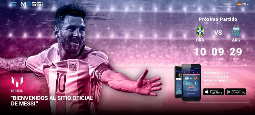 Así luce la nueva web de Lionel Messi