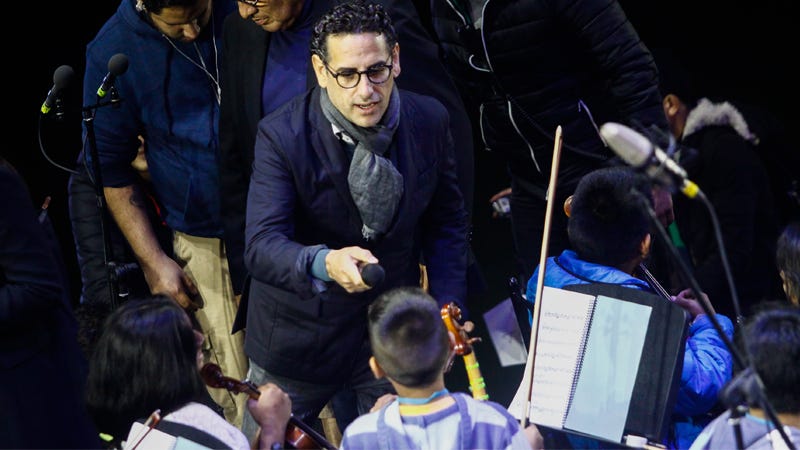 Juan Diego Flórez durante los ensayos para su concierto en el Estadio Nacional.