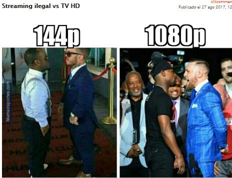 Mayweather tiene garantizada una bolsa de 100 millones de dólares por la pelea, monto que podría incrementarse hasta los 250 millones por conceptos de derechos televisivos.