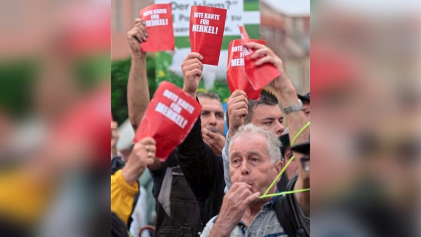 Las protestas contra Merkel