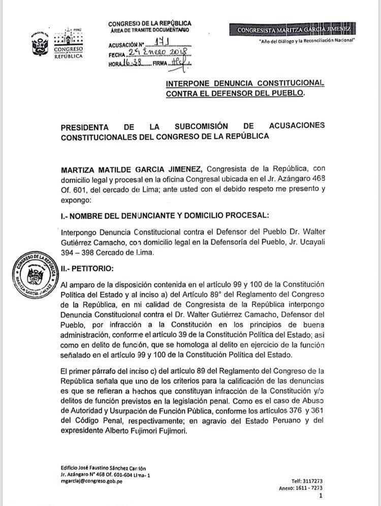 Esta es la denuncia de Maritza García.