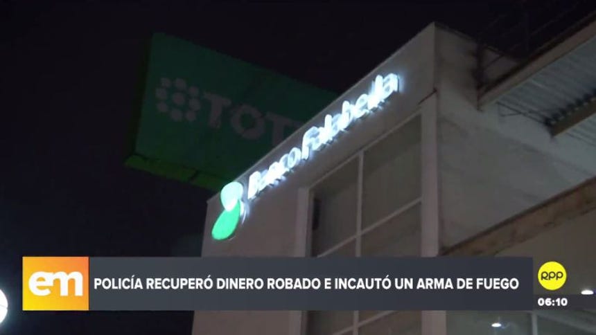 La Policía capturó a tres delincuentes que asaltaron un banco en Chorrillos