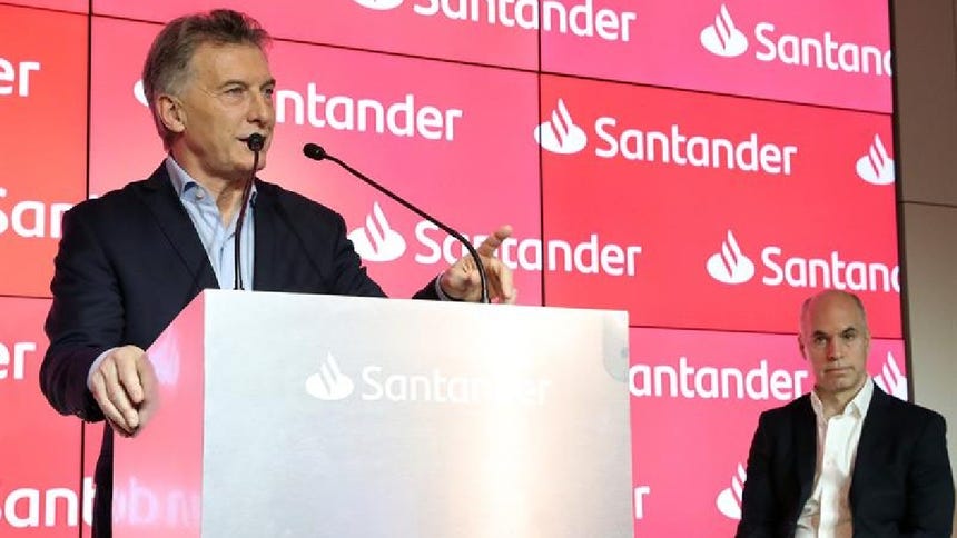 El presidente Mauricio Macri junto al alcalde de Buenos Aires, Horacio Rodríguez.
