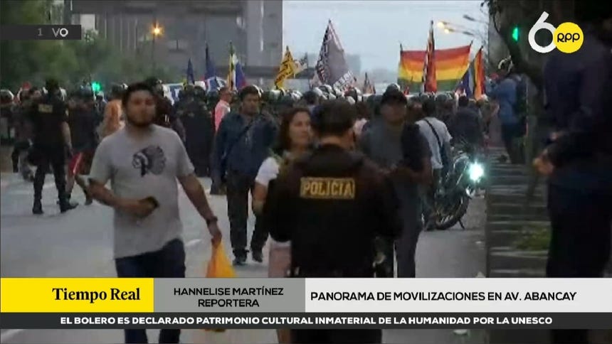 Cercado de Lima: Manifestantes se desplazaron por calles del centro en ...