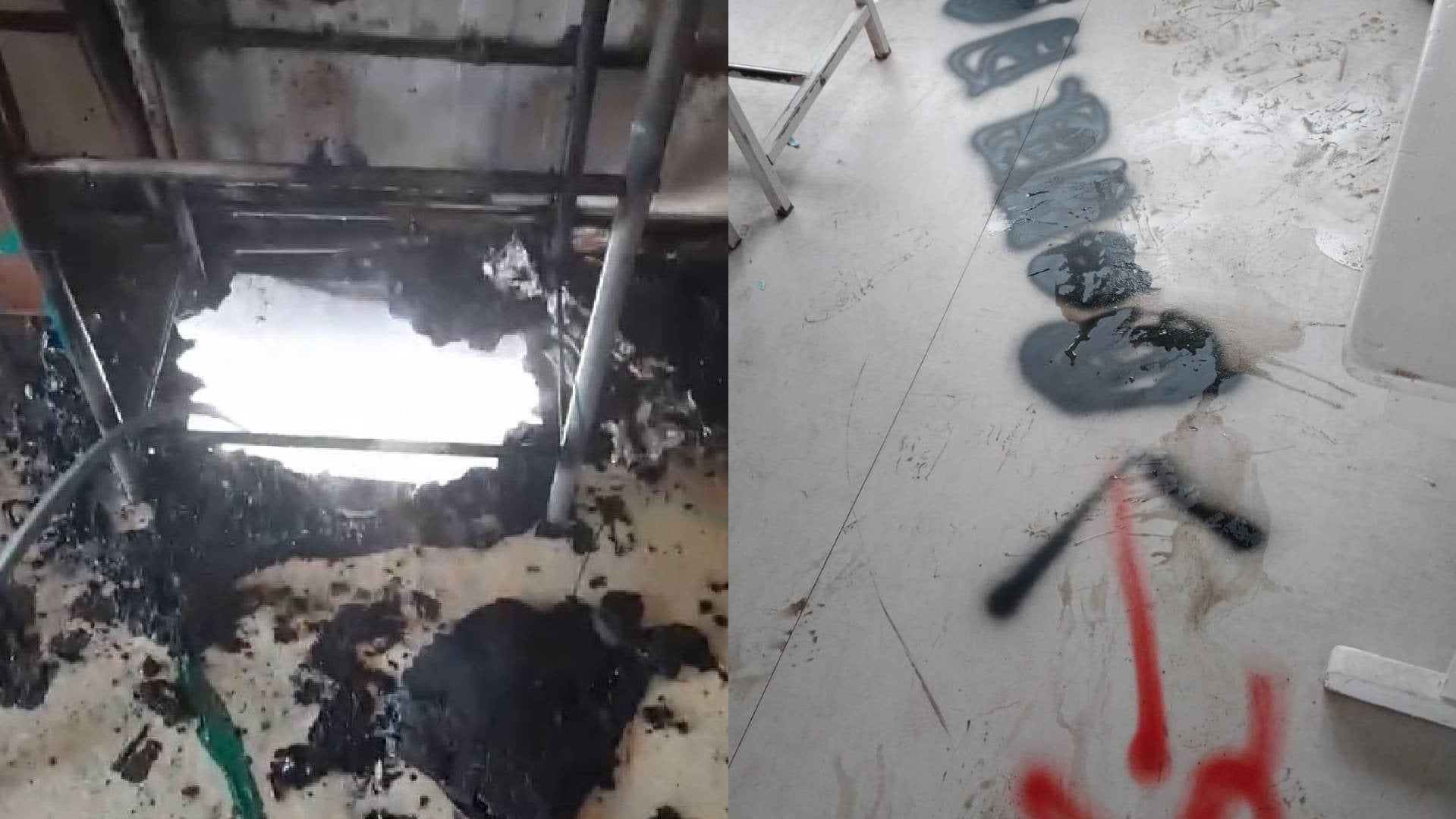 Materiales usados para las clases fueron quemados y pintados 