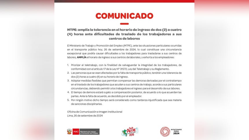 Ante dificultades de traslado a consecuencia de paro convocado por un grupo de transportistas.