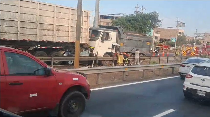 Cinco heridos dejó un choque múltiple en la Panamericana Sur [VIDEO]