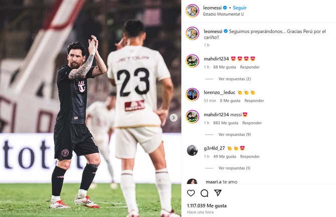 Universitario Vs Inter Miami Lionel Messi Publicó Emotivo Mensaje