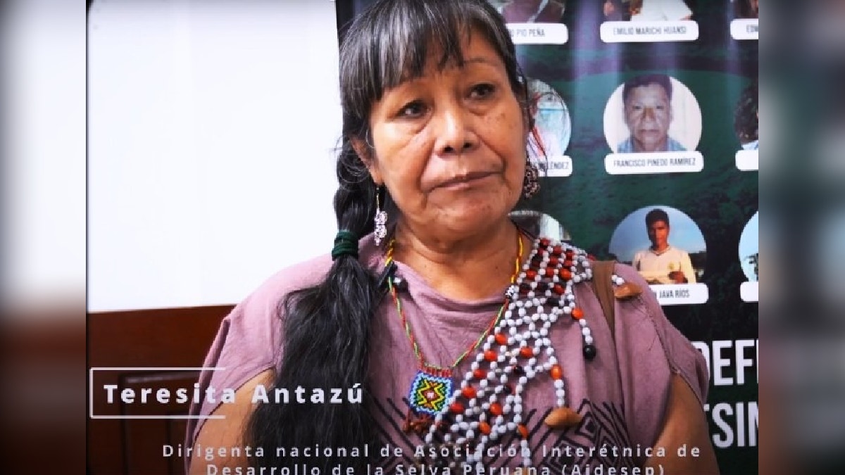 Teresita Antazú, lideresa indígena yanesha, habla sobre las amenazas que reciben las defensoras del medio ambiente y derechos humanos.