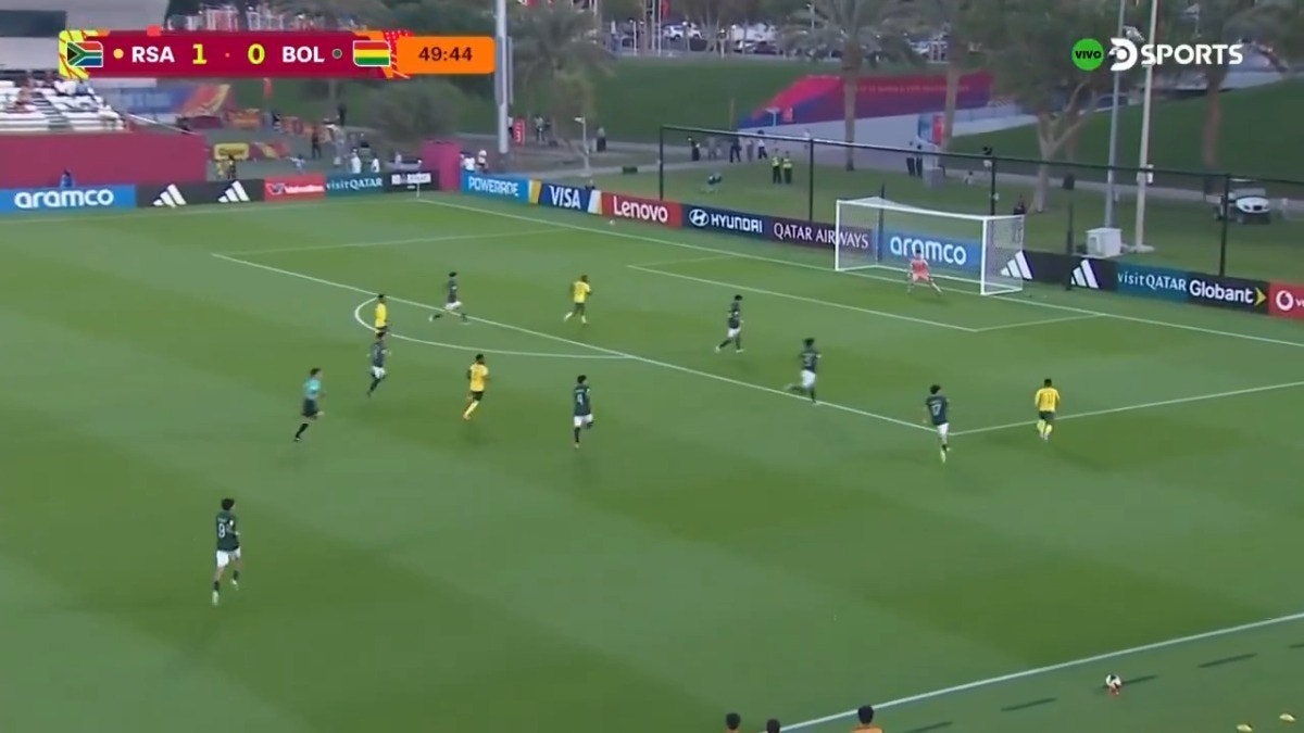 El segundo gol de Sudáfrica llegó por medio de Neo Bohloko.