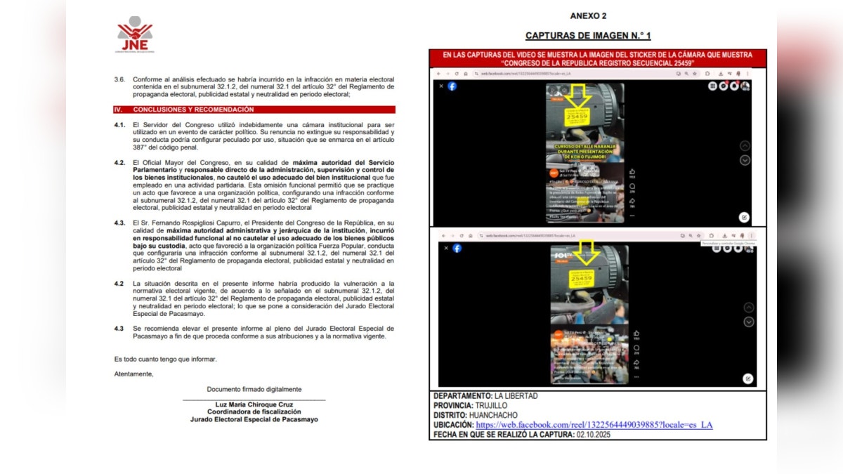 Extracto del informe de fiscalización.