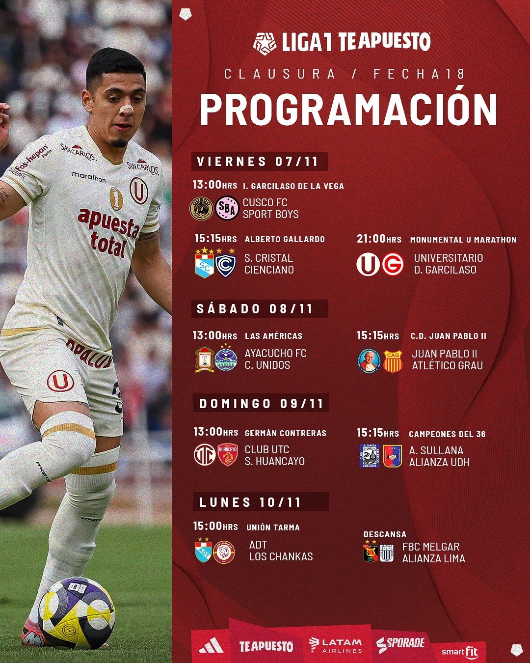 Los partidos de la fecha 18 del Clausura.