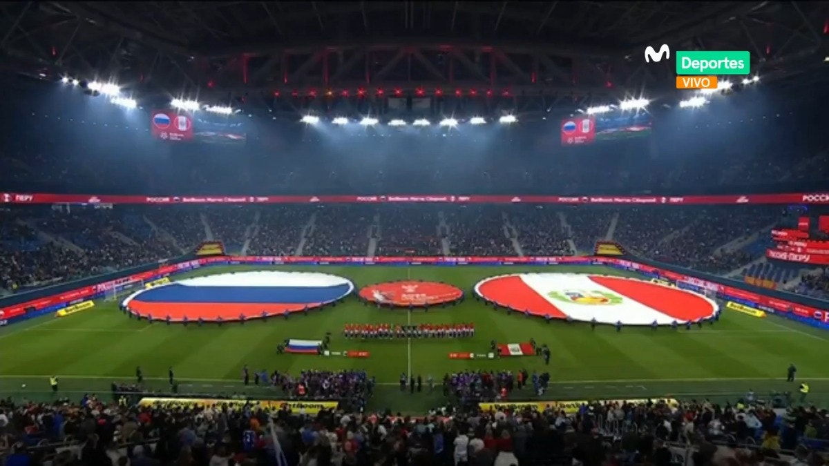 Himno nacional del Perú en el amistoso con Rusia