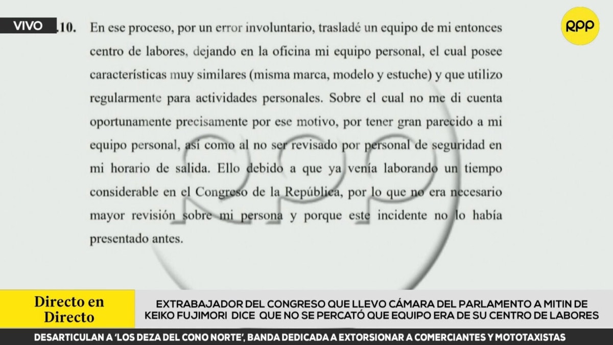El extrabajador deslindó de responsabilidad a sus superiores, asegurando que actuó sin el conocimiento de la institución.