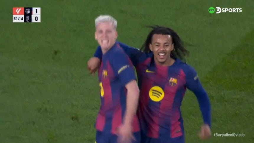 Dani Olmo abrió el marcador para el Barcelona.