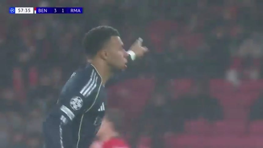 Doblete de Mbappé y el descuento 3-2 para Real Madrid