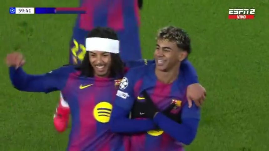 Lamine Yamal anotó el 2-1 para Barcelona