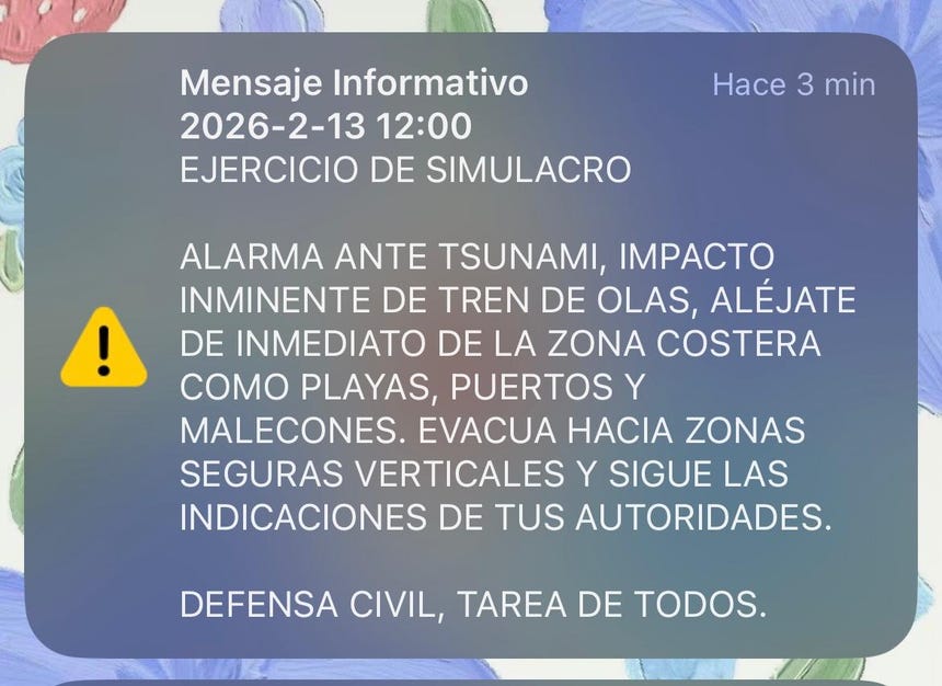 Alerta que llegó a miles de usuarios. 