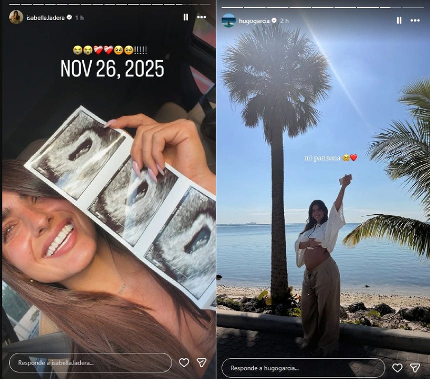 Isabella Ladera y Hugo García dieron a conocer la espera de su primer hijo este viernes.