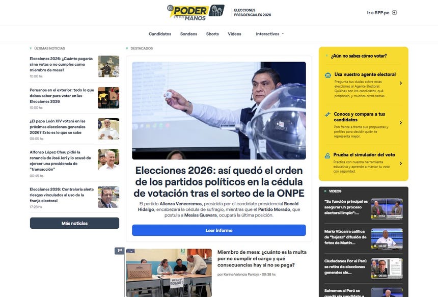 Plataforma especializada del Poder en tus Manos. 