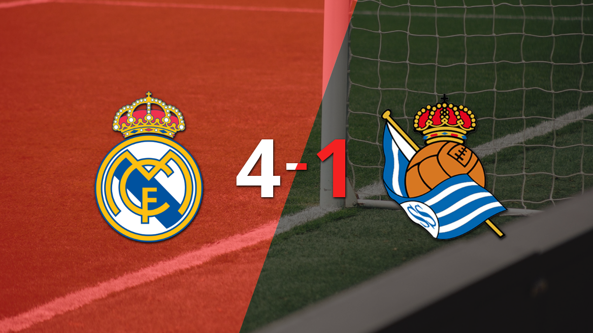 LaLiga EA Sports: Real Madrid golea 4-1 a Real Sociedad y Vinicius Júnior firma doblete
