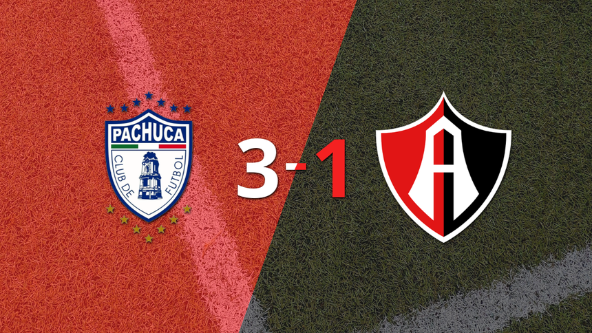 Gran victoria de Pachuca sobre Atlas por 3-1