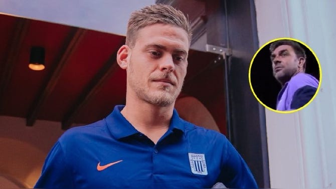Intercambio de palabras: Federico Girotti molesto con Pablo Guede durante el Alianza vs Alianza Atlético