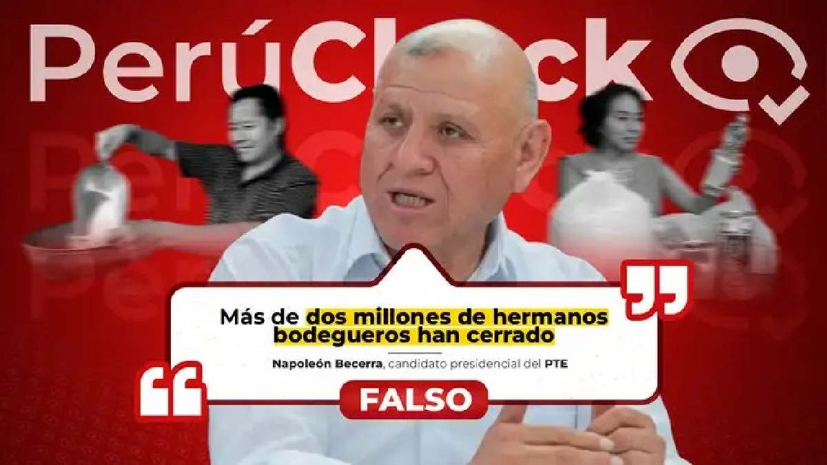 Cerraron 2 millones de bodegas por la extorsión, dijo el candidato presidencial Napoleón Becerra, pero es falso