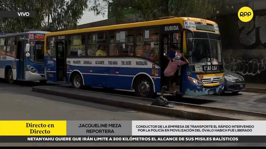 SMP: Liberan a conductor de la empresa ‘El Rápido’ intervenido durante movilización en el óvalo Habich