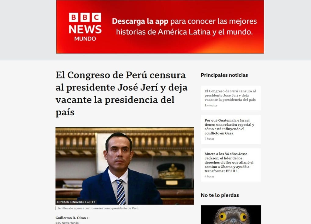 Portada de la BBC.