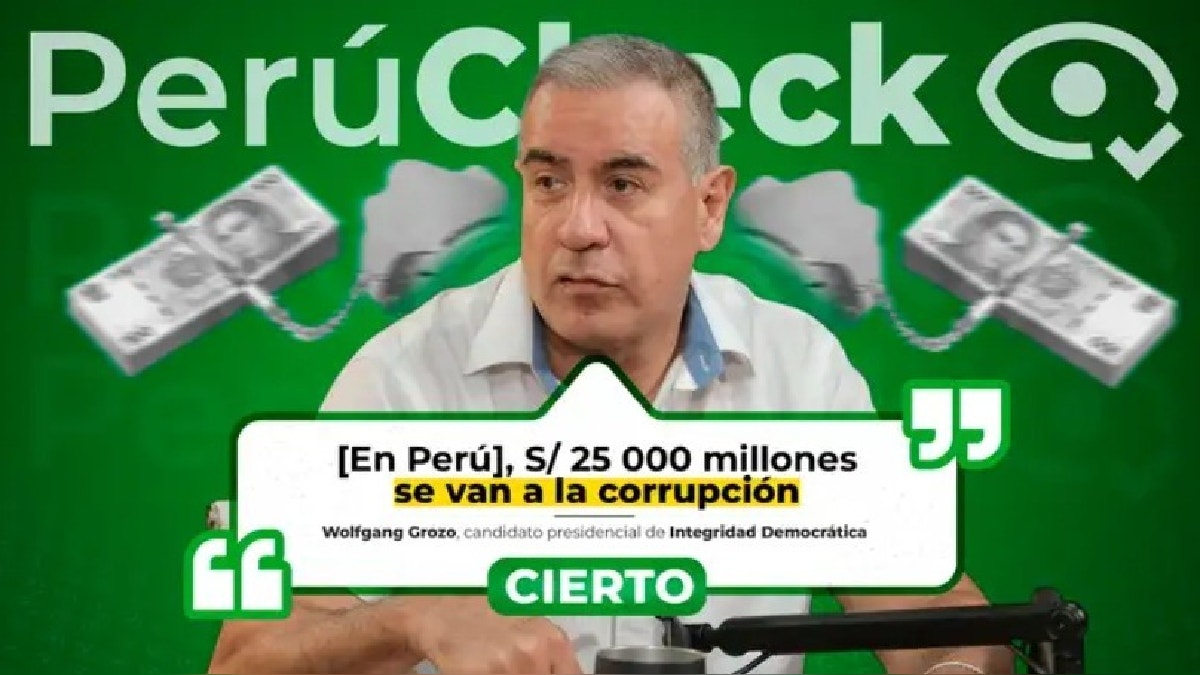 Sí, alrededor de S/.25,000 millones de soles se van a la corrupción, como afirmó el candidato Wolfgang Grozo