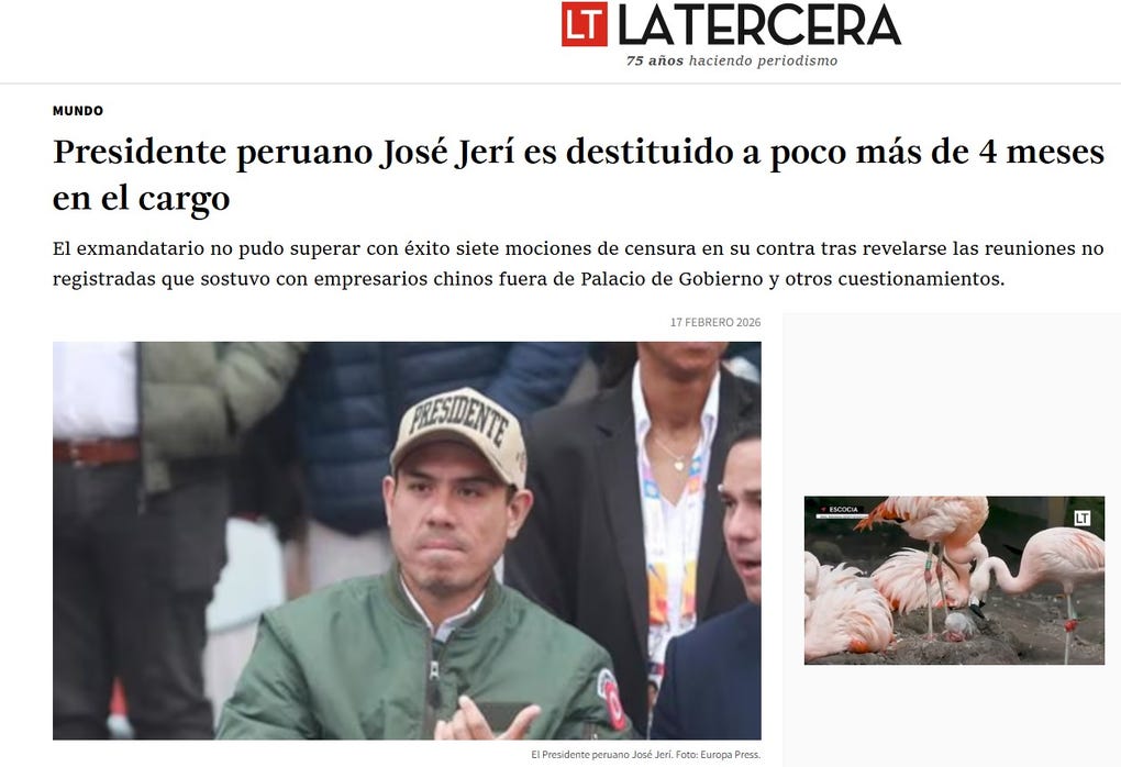 Portada de La Tercera de Chile.