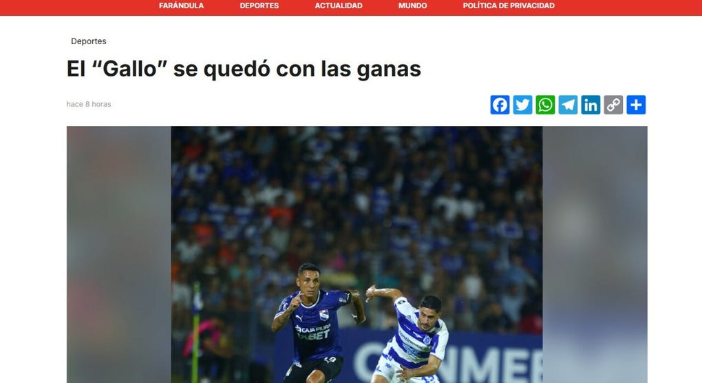 <strong>Crónica de Paraguay:</strong> El Gallo se quedo con las ganas