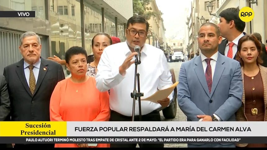 Fuerza Popular respaldará a María del Carmen Alva 