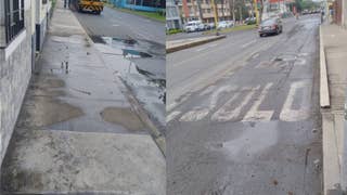 Lince: vecino reporta aniego de agua potable hace casi un mes en un forado de la pista