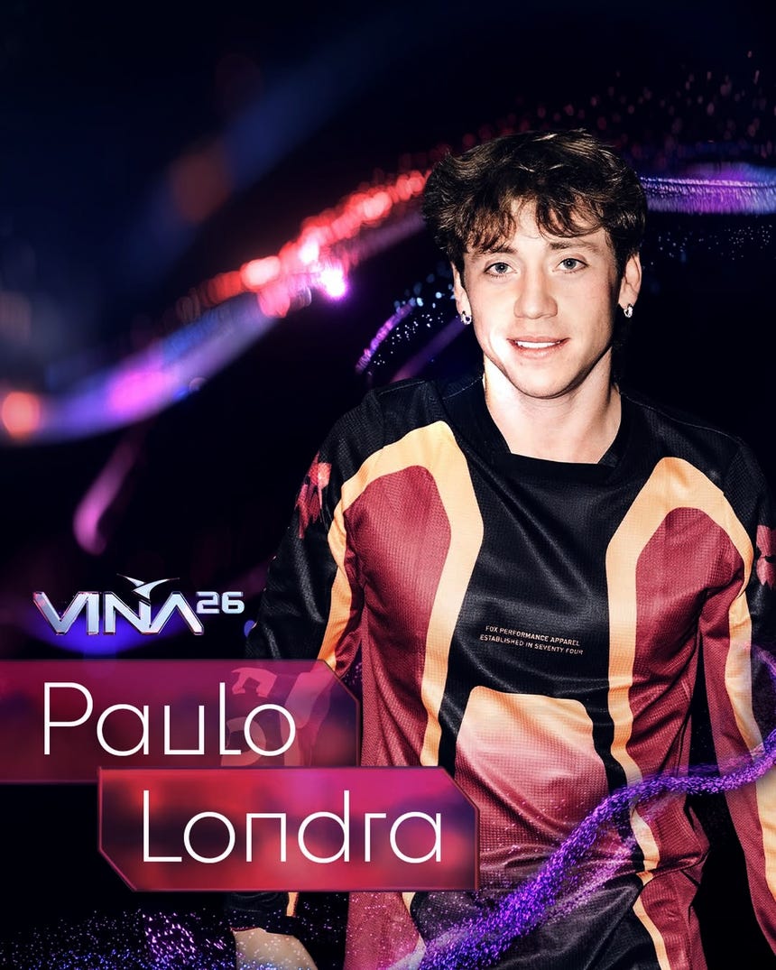 El rapero argentino Paulo Londra estará en el escenario de la Quinta Vergara en Viña 2026.