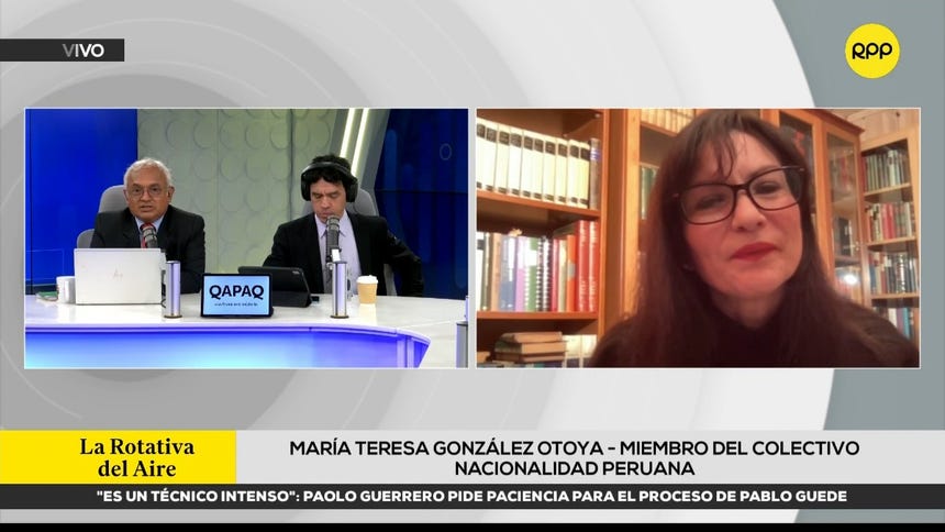 María Teresa González Otoya, miembro del colectivo Nacionalidad Peruana. 