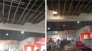Momentos de pánico en Arequipa: parte del techo de centro comercial colapsó debido a las intensas lluvias [VIDEO]