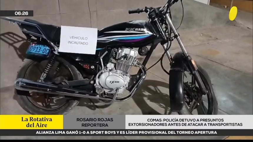 Moticleta también fue incautada durante el operativo. 