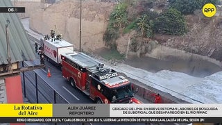 Continúa búsqueda de policía que fue arrastrado por las aguas del río Rímac tras ingresar a rescatar a un perrito