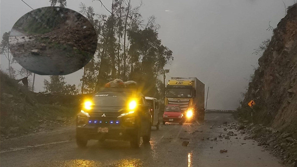 Áncash: pobladores piden a autoridades despejar carretera tras deslizamiento de rocas y tierra por fuertes lluvias