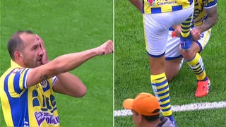 ¡Golazo! Hernán Barcos se lució en el 1-0 de FC Cajamarca ante Melgar y celebró a lo Solano [VIDEO]