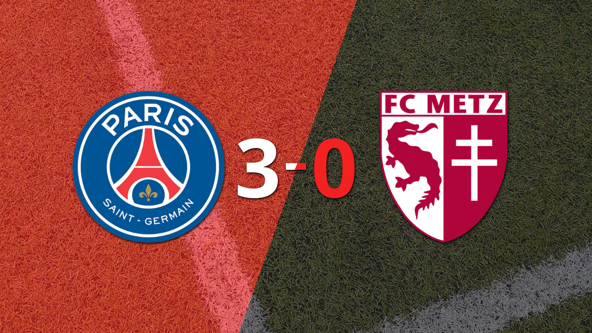 Liga de Francia: PSG liquidó con una goleada a Metz por 3 a 0