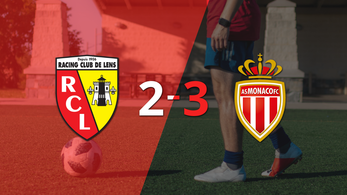 Liga de Francia: En un partido increíble, Mónaco le ganó a Lens por 3 a 2